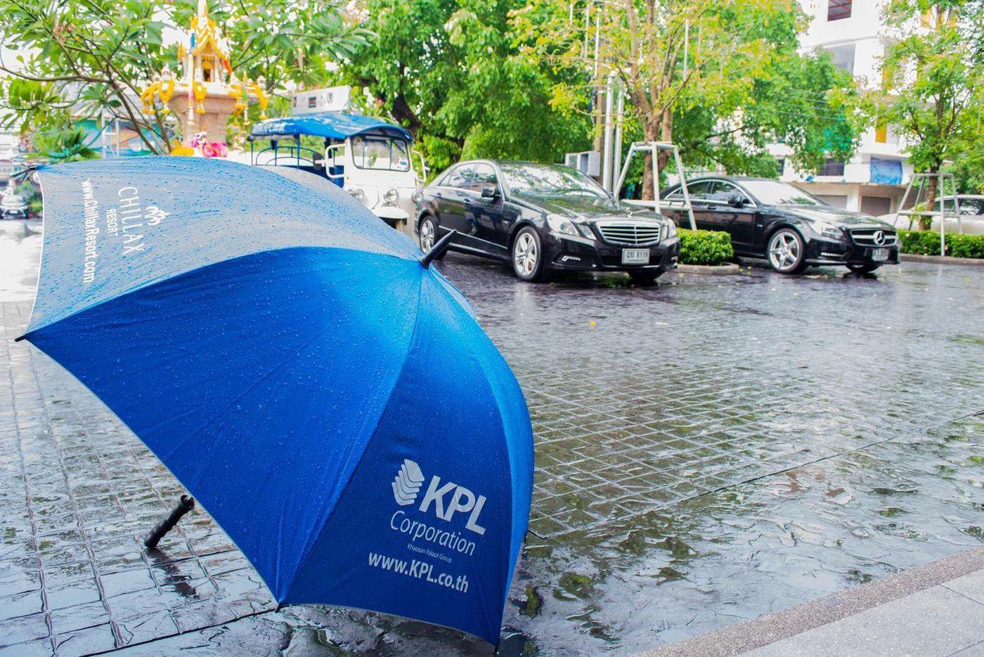 Chillax Resort hospitality team providing guest care during rainy weather
